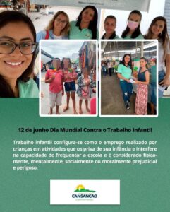 Campanha: 12 de junho Dia Mundial Contra o Trabalho Infantil
